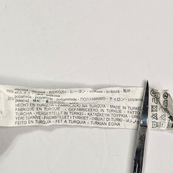 Zara Top Womens Small Shirred Pastel Tie Dye Smocked Ruffled Hem Made in Turkey - Picture 8 of 8